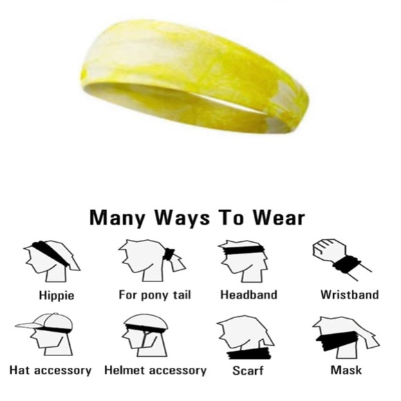 Yellow And White Tie Dye Headband - Picture 4 of 5